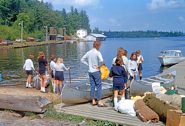 Moss Lake camp for Girls - Overnight Canoe Field Trip to Blue Mountain Lake